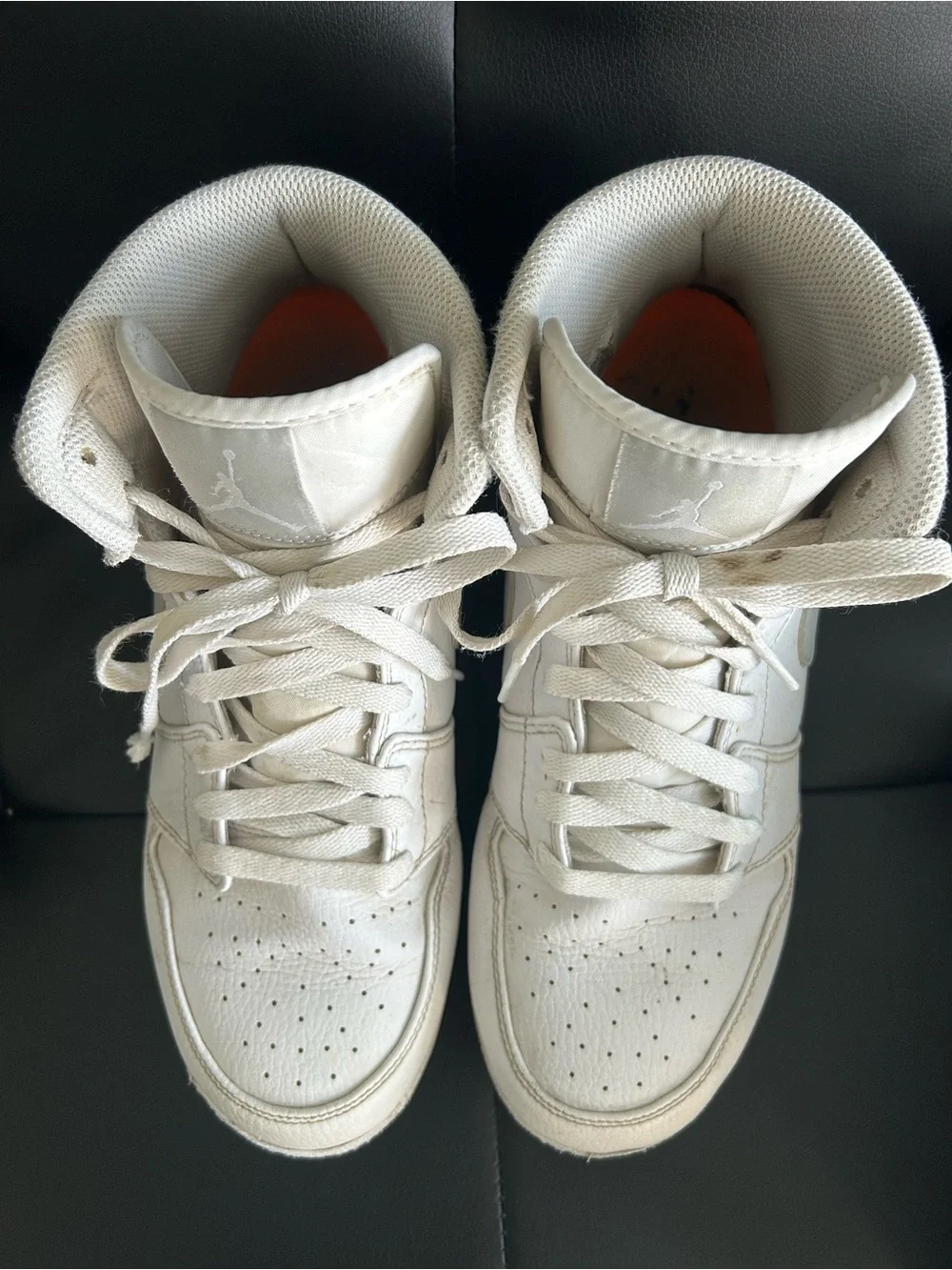Nike Jordan 1 Mid TD white Cleats with silver/grey swoosh